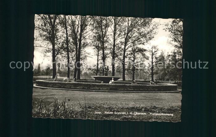 Jena Neuer Brunnen in der Oberaue Morgenstimmung