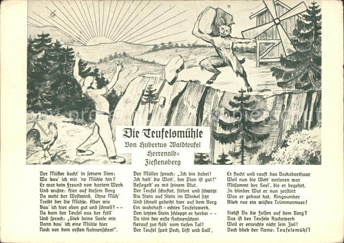 Loffenau Bad Herrenalb Hoehengasthaus Teufelsmuehle Hubertus Waldteufel Gedicht