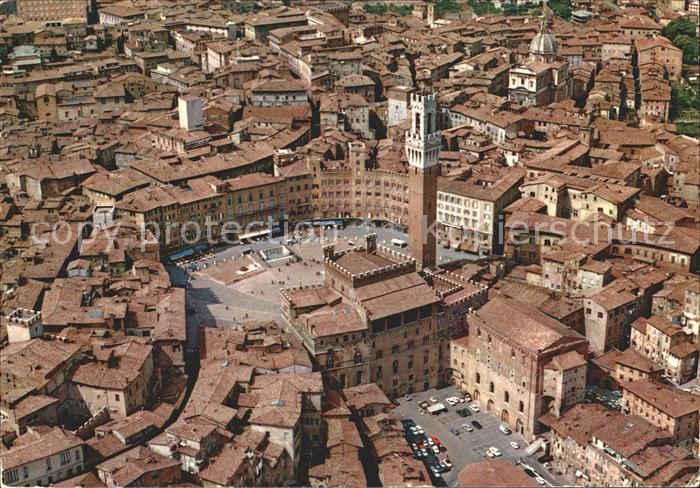 Siena Marktplatz Volkspalast Campo Platz Fliegeraufnahme