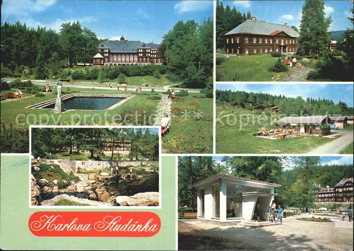 Karlova Studanka Park mit Brunnen