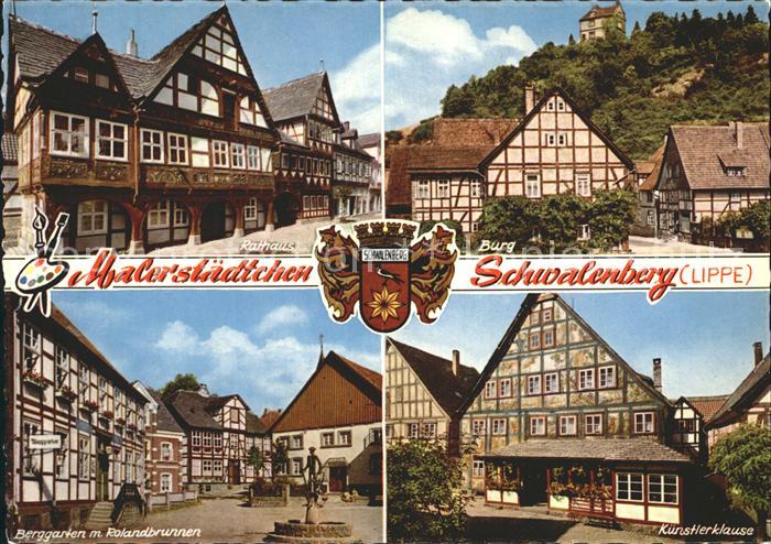 Schwalenberg Rathaus Burg Ronaldbrunnen Kuenstlerklause