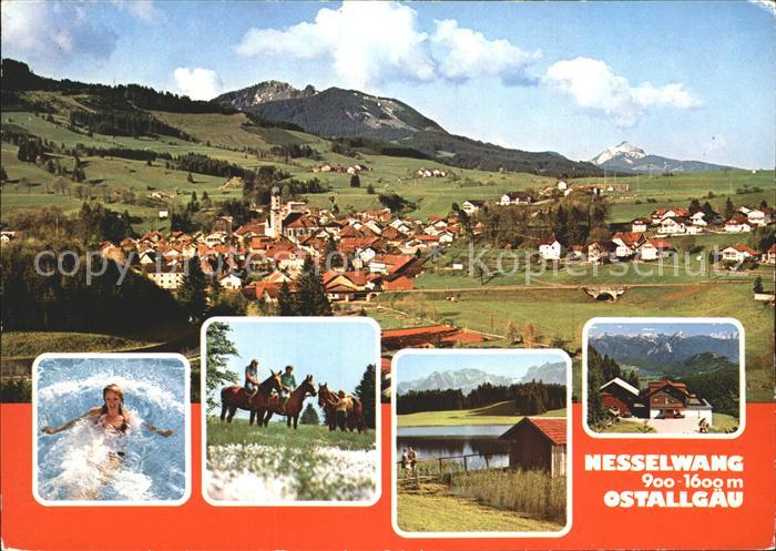 Nesselwang Allgaeu Bayern Gesamtansicht Reiter