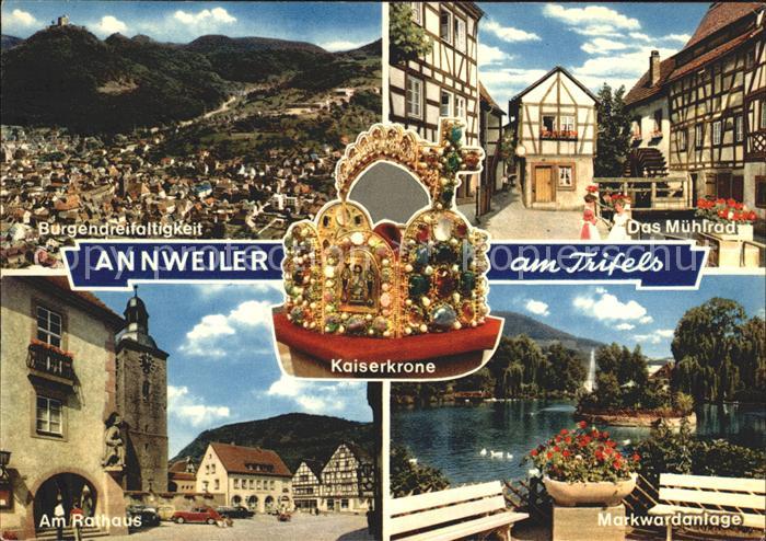 Annweiler Trifels Muehlrad Am Rathaus Burgendreifaltigkeit