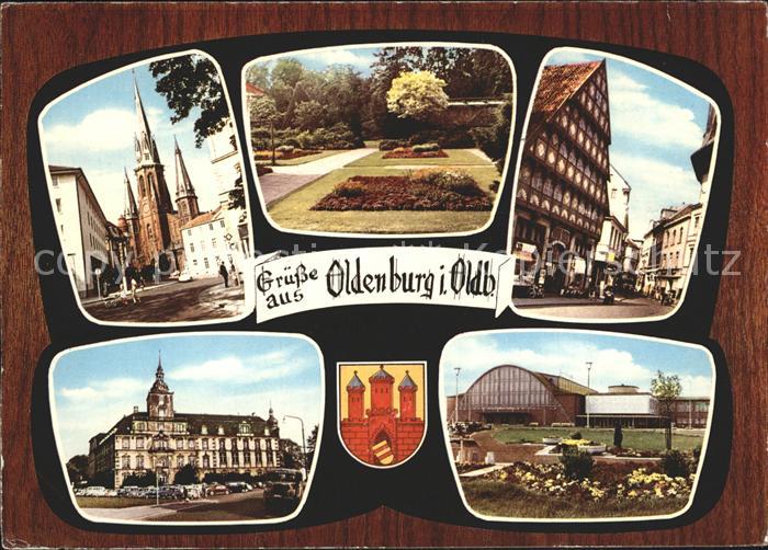 Oldenburg Niedersachsen Muenster Park Strassenpartie Schloss Stadthalle