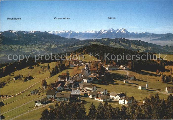 Sulzberg Vorarlberg Fliegeraufnahme mit Hochaelpele Churer Alpen Saentis