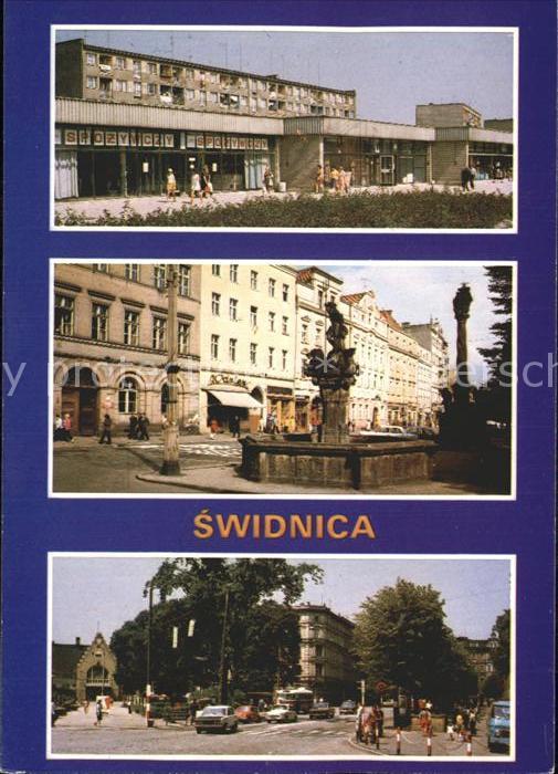 Swidnica Fragment Osiedla Mlodych Rynek studnia z Neptunem Plac Grundwaldzki