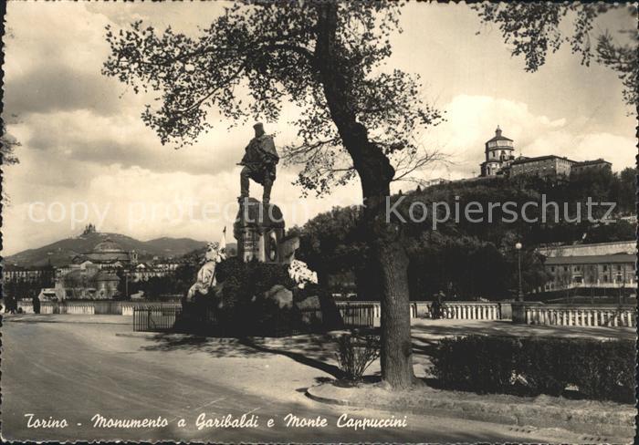 Torino Monumento a Garibaldi e Monte Cappuccini