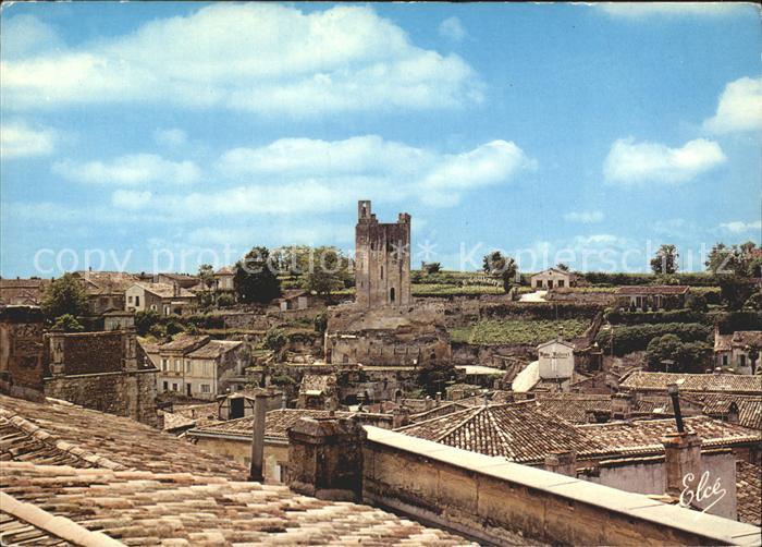 Saint-Emilion Vue generale avec le Chateau du Roi