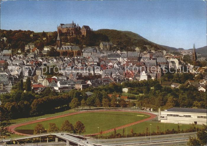 Marburg Lahn Stadtblick mit Schloss