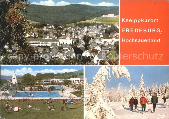Fredeburg Schmallenberg Sauerland Ortsansicht Schwimmbad Winteridyll
