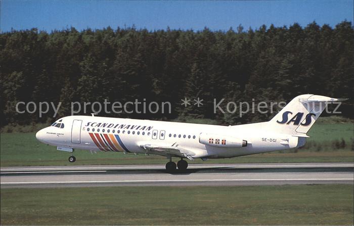 Flugzeuge Zivil Scandinavian SAS Ingeborg Viking  Fokker 28 Fellowship 4000 SE-D