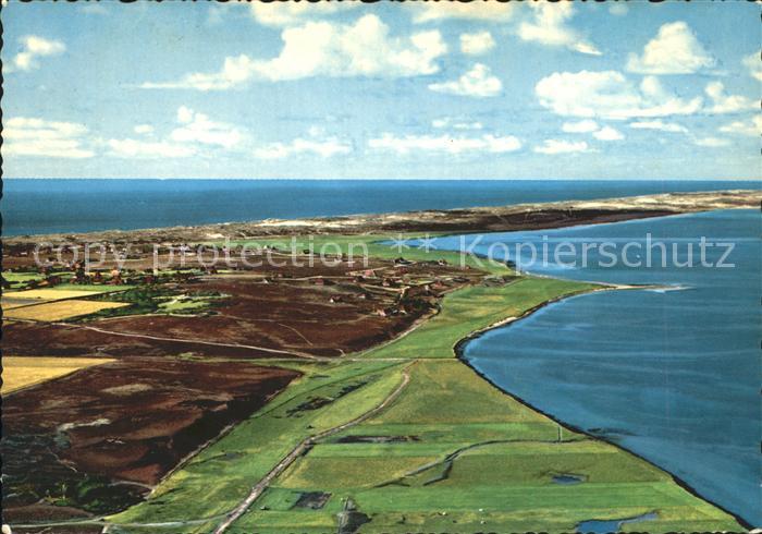 SYLT Insel Schleswig-Holstein Fliegeraufnahme Heide und Watt bei Kampen