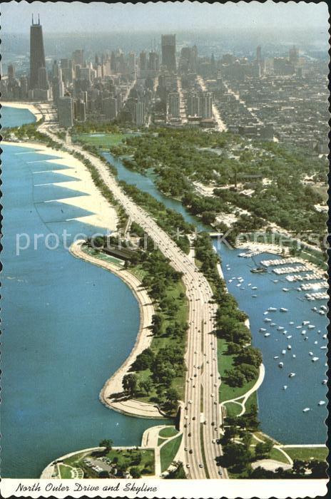 Chicago Illinois Fliegeraufnahme North Outer Drive and Skyline