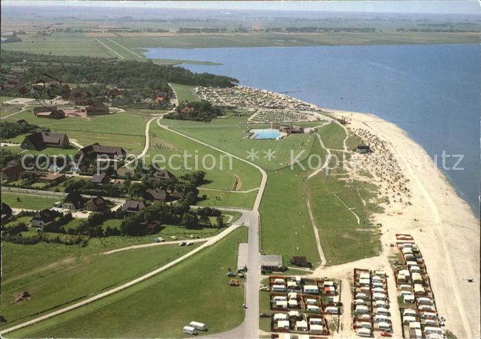 Dangast Nordseebad Fliegeraufnahme mit Camping und Strand