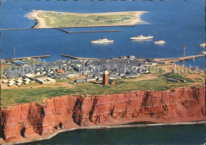 HELGOLAND Insel Schleswig-Holstein Fliegeraufnahme Oberland und Duene