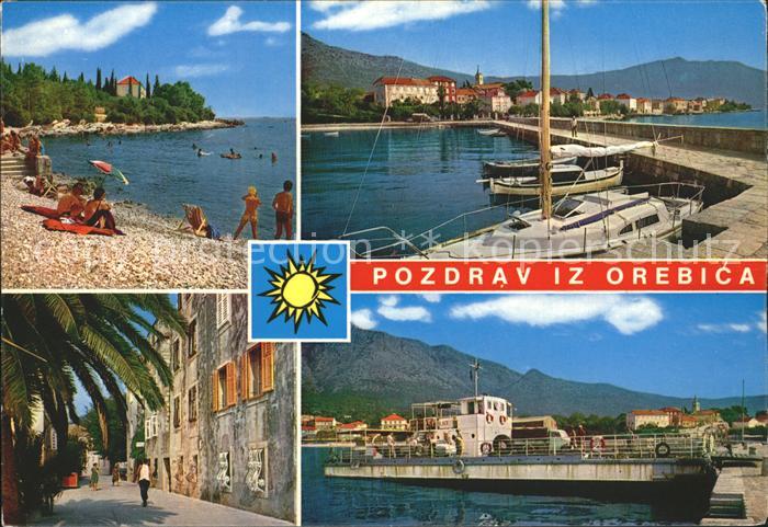 Orebic mit Hafen Strand