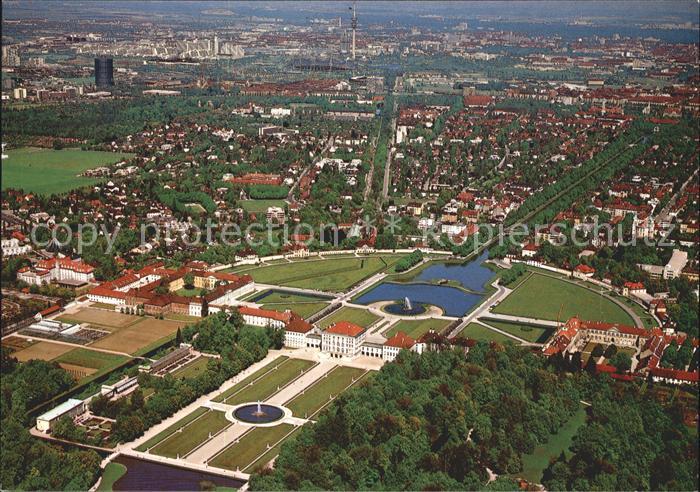 Muenchen Bayern Fliegeraufnahme Schloss Nymphenburg
