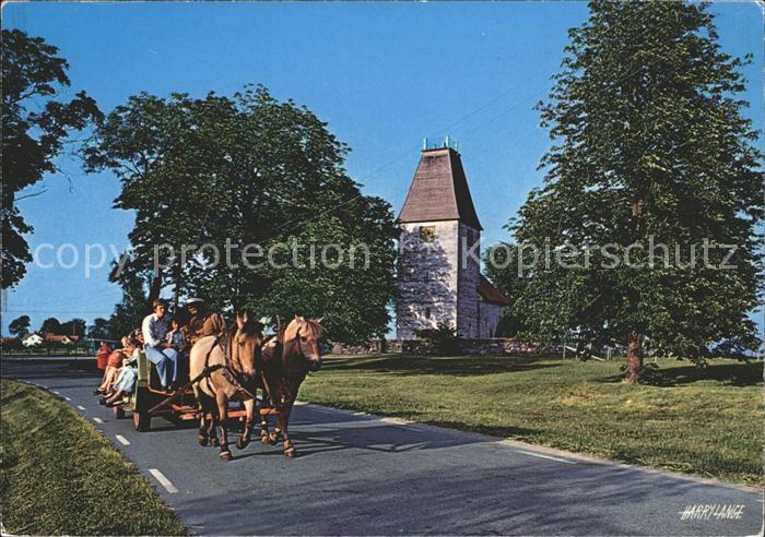 Visingsoe Pferdewagen mit Kirche
