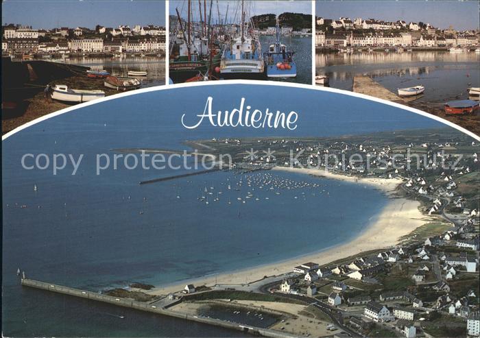 Audierne Fliegeraufnahme mit Strand Hafen