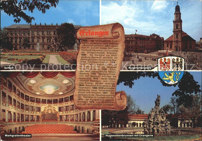 ERLANGEN Bayern Schloss Hugenottenplatz Brunnen Orangerie Markgrafentheater