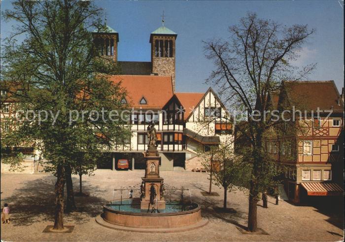 Bensheim Bergstrasse Stadtkirche Haus am Markt Marktbrunnen