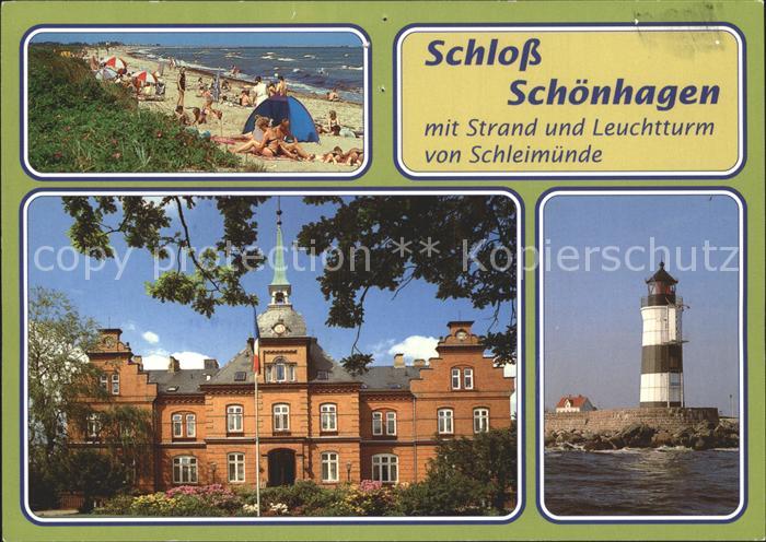 Brodersby Schlei Schloss Schoenhagen Strand Leuchtturm Schleimuende