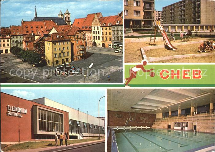 Cheb Eger Namesti Sidliste Spaleniste Sportovni hala Plavecky stadion