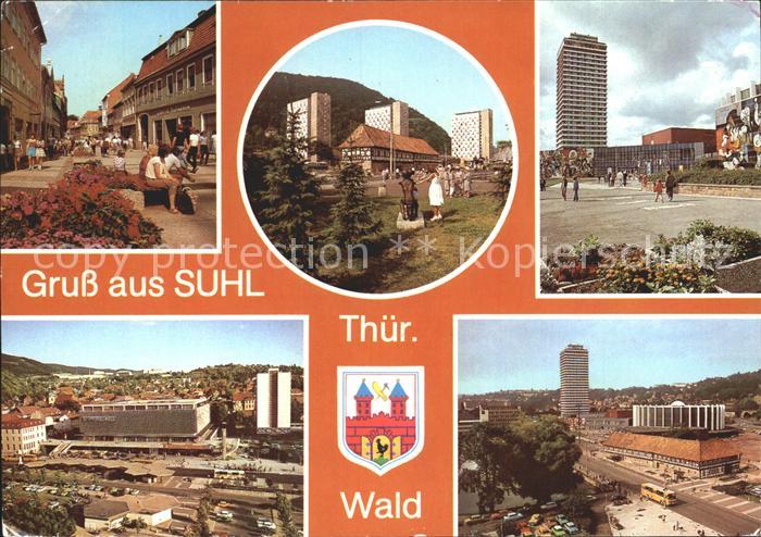 Suhl Thueringer Wald Ernst Thaelmann Platz Hochhaus Centrum Warenhaus Waffenmuse