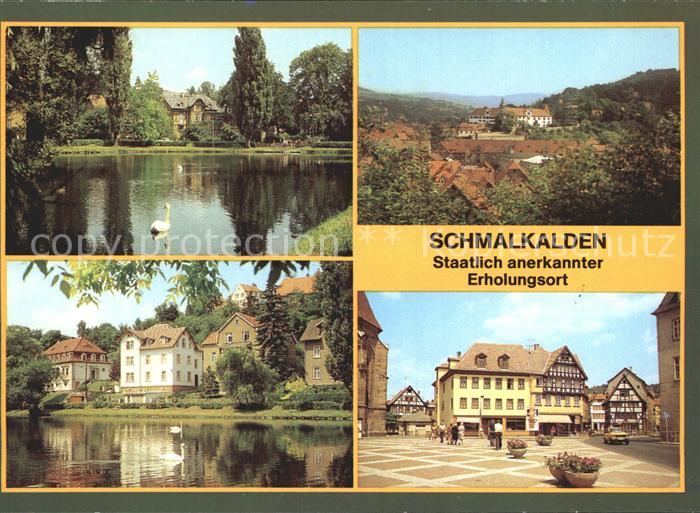 Schmalkalden Thueringen Schloss Wilhelmsburg Schwanenteich Altmarkt