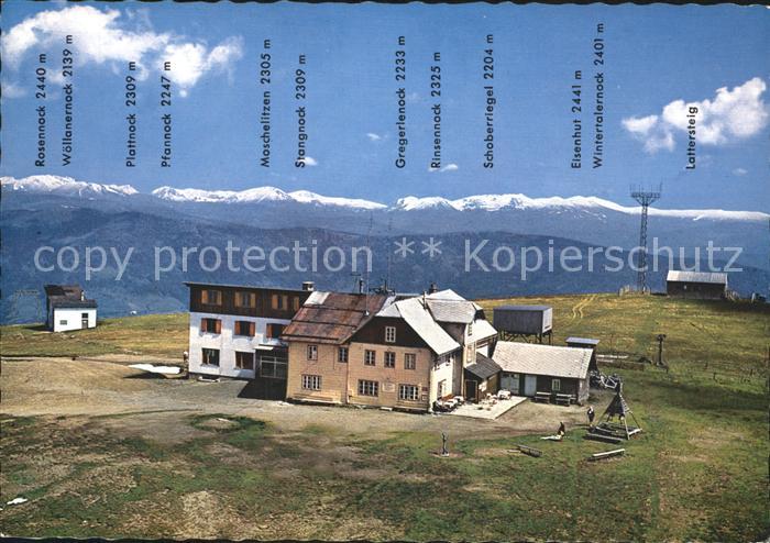 Gerlitzen Gipfelhaus mit Blick auf das Nockgebiet