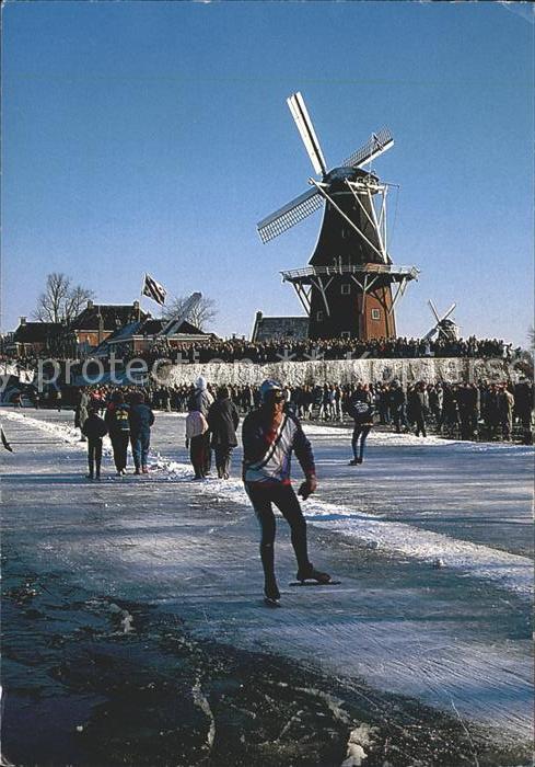 Lelystad Eislaufen Windmuehle