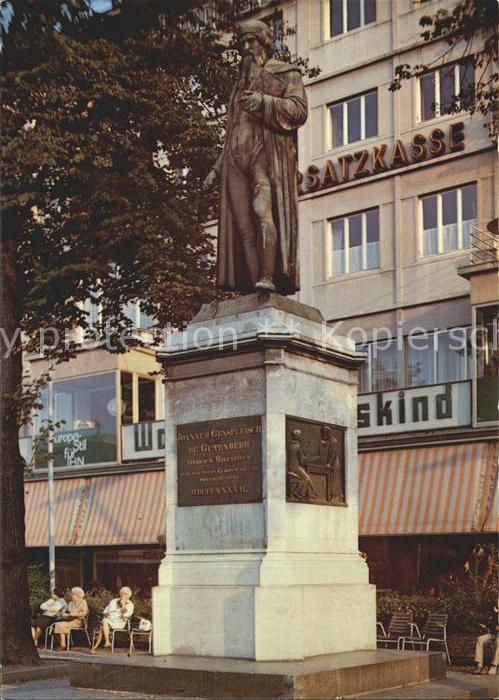 Mainz Rhein Gutenberg Denkmal Statue