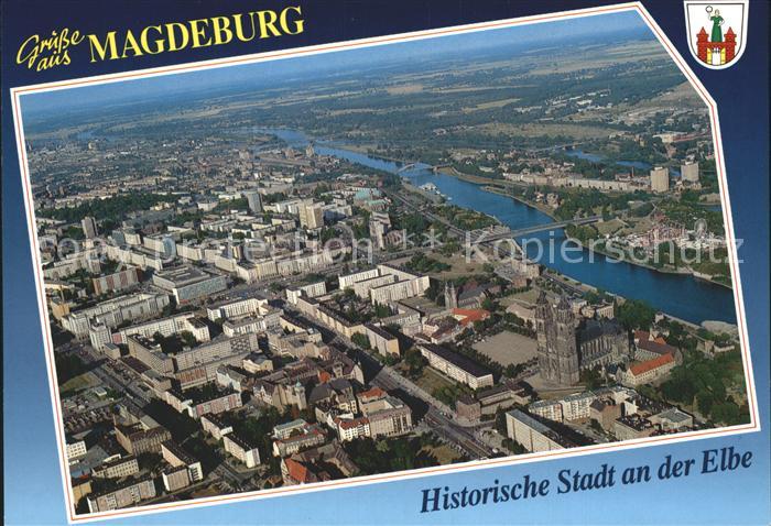 MAGDEBURG  CITY Historische Stadt an der Elbe Fliegeraufnahme