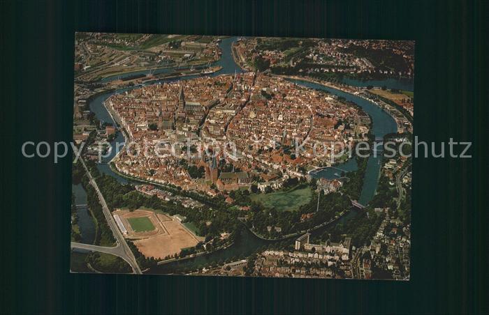 LueBECK  CITY Altstadt Hansestadt an der Trave Fliegeraufnahme