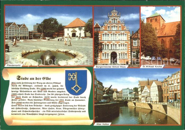 Stade Niederelbe Pferdemarkt Buergermeister Hintze Haus St Wilhadi Kirche Alter