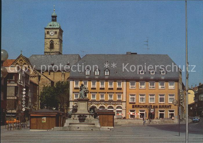 Schweinfurt Marktplatz Friedrich Rueckert Denkmal Johanniskirche