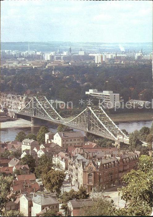 DRESDEN Elbe Blick vom Blauen Wunder Elbbruecke