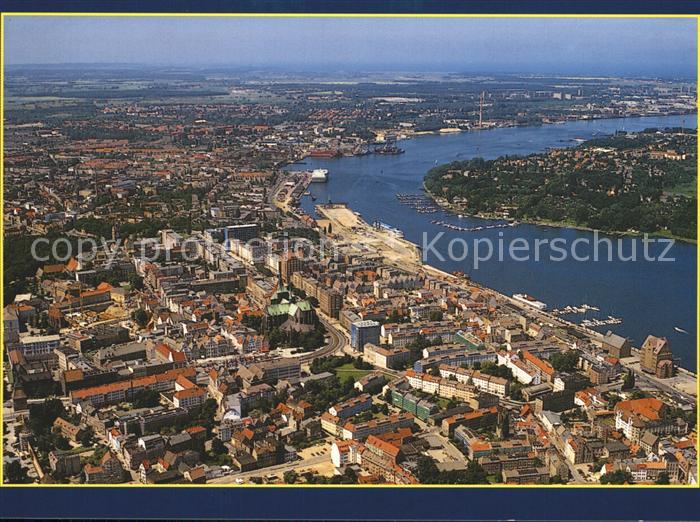 ROSTOCK CITY an der Warnow Fliegeraufnahme