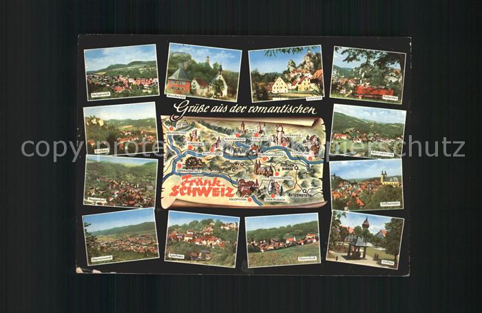 Goessweinstein und Umgebung Fraenkische Schweiz Landkarte