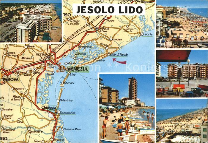 Jesolo Carta Automobilistica Spiaggia