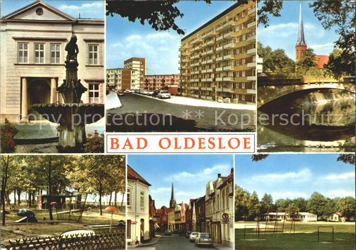 Bad Oldesloe Brunnen Strassenpartie Wohnblocks Kirche Park Minigolf