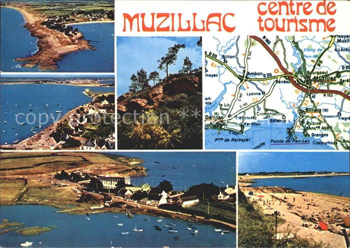 Muzillac Plage Port Centre de Tourisme Carte vue aerienne
