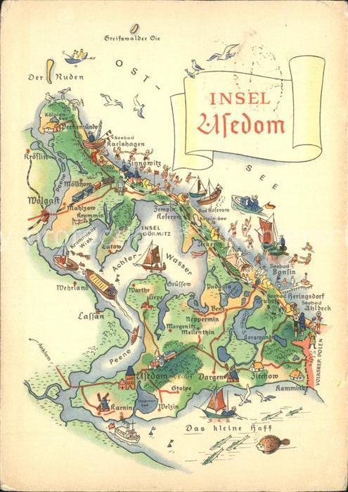 Usedom Mecklenburg-Vorpommern Landkarte Insel
