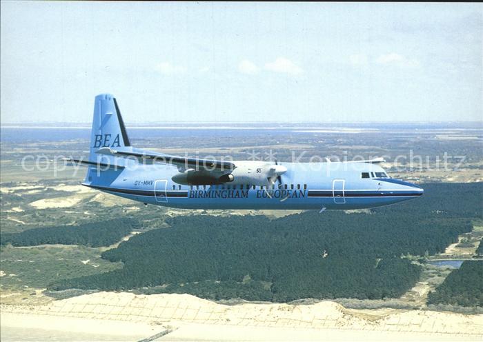 Flugzeuge Zivil Birmingham European Airways Fokker 50 OY-MMV