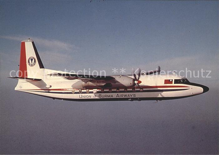 Flugzeuge Zivil Union of Burma Airways Fokker F27 Mk200 PH-FFA