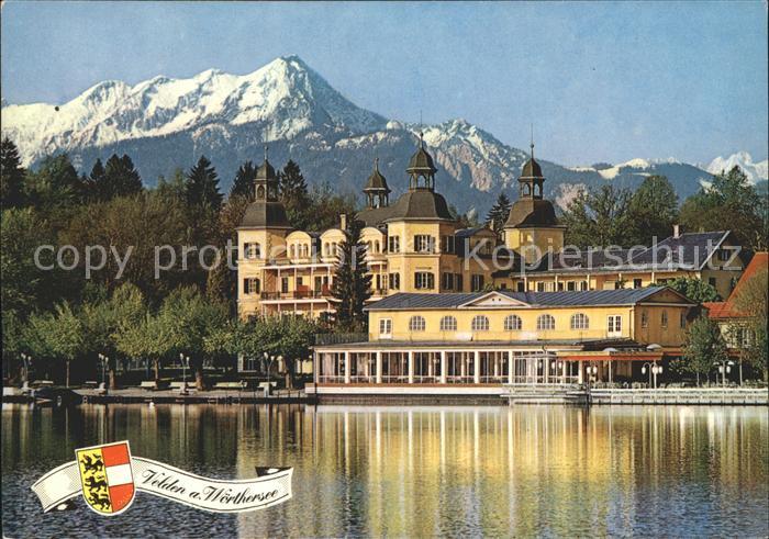 Velden Woerthersee Alpenseebad Velden mit Schloss und Mittagskogel