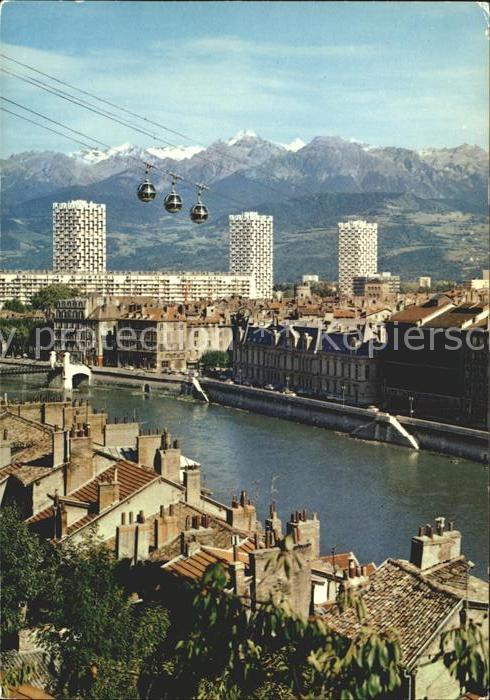 Grenoble Quais de L_Isere et Telepherique de la