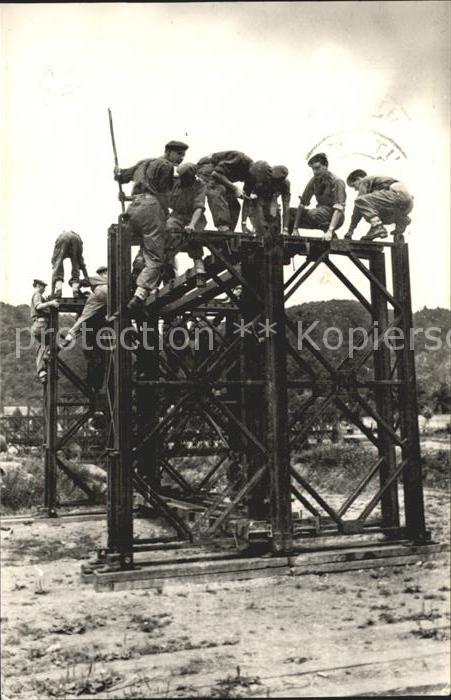 Militaria Belgien Armee Belge Construction d un element de pont