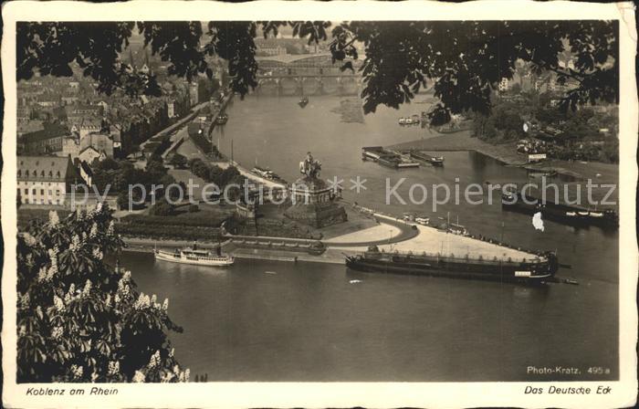 Foto Kratz Nr. 495 a Koblenz Das Deutsche Eck
