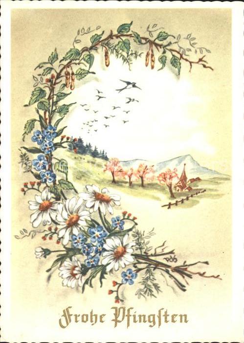 Pfingsten Pentecost Pentecote Vergissmeinnicht Margeriten Schwalben
